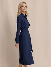 Trista Textured Midi Shirt Dress | Dress Blue