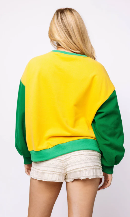 Green & Yellow 'Queen Colors' Crayons Sweatshirt