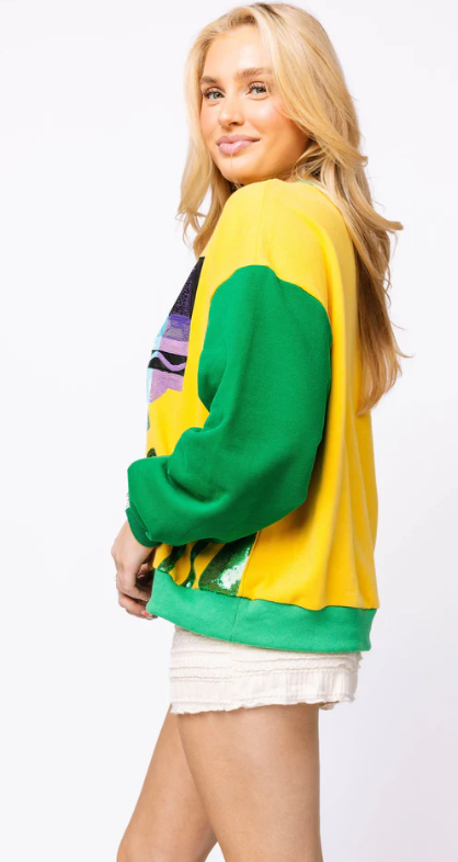 Green & Yellow 'Queen Colors' Crayons Sweatshirt
