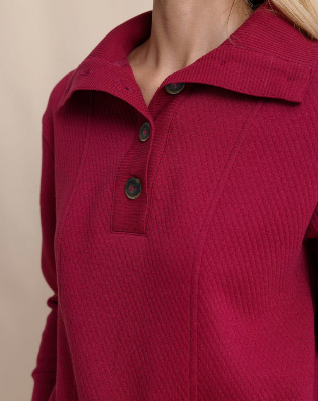 Tonya Button Mock Pullover | Carolina Plum