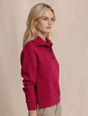 Tonya Button Mock Pullover | Carolina Plum