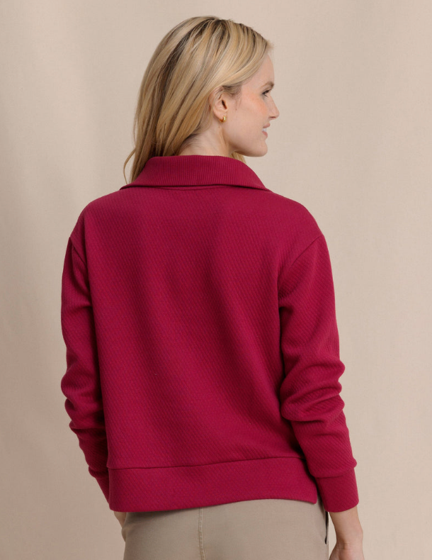 Tonya Button Mock Pullover | Carolina Plum