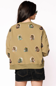 Olive Scattered Turkey Sweatshirt