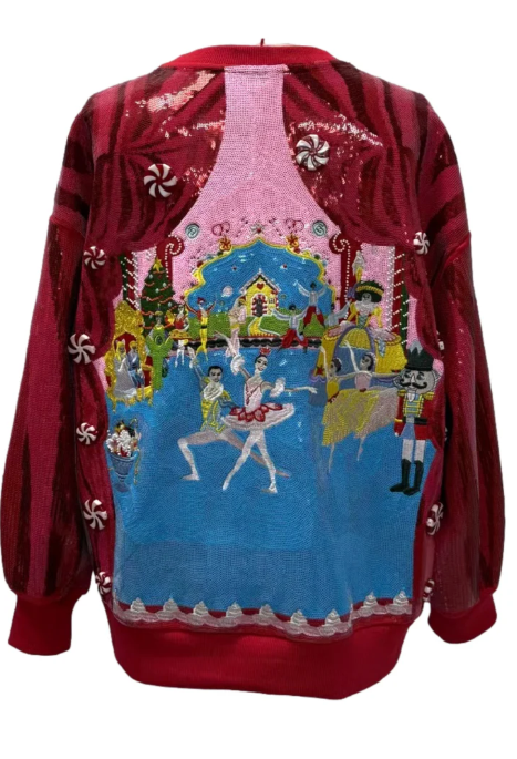 Red Nutcracker Ballet Stage Scene Sweatshirt