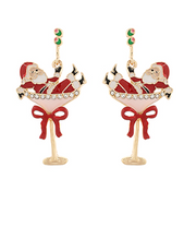 Sippin Santa Earring