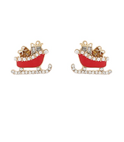 Santa's Sleigh Jeweled Stud