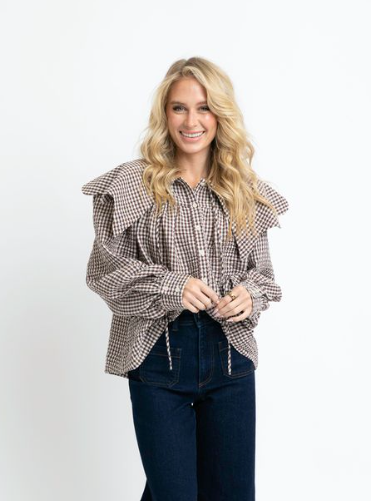 Mocha Latte Gingham Top