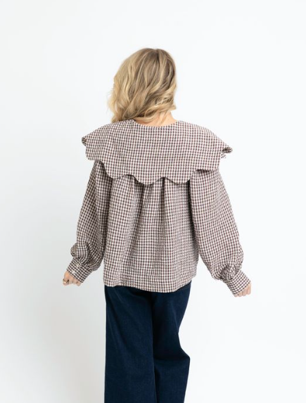 Mocha Latte Gingham Top