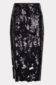 Floral Sequin Midi Skirt