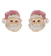 Pink Santa Earrings