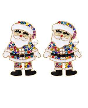 Jeweled Santa Earring