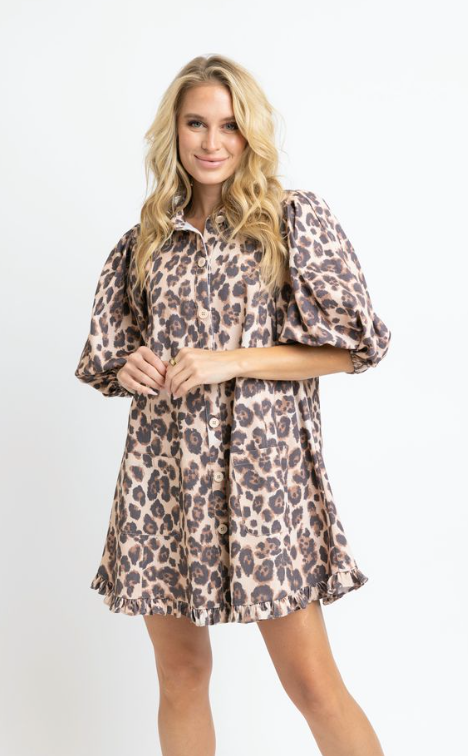 Prowling Leopard Swing Dress