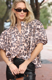 Lagos Denim Pleated Top