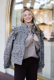 Kelly Ruffle Leopard Jacket