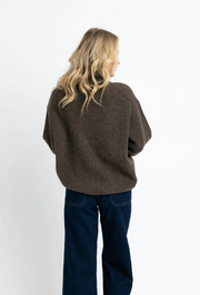 Sarah Solid Turtleneck Sweater | Chocolate