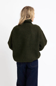 Sarah Solid Turtleneck Sweater | Olive