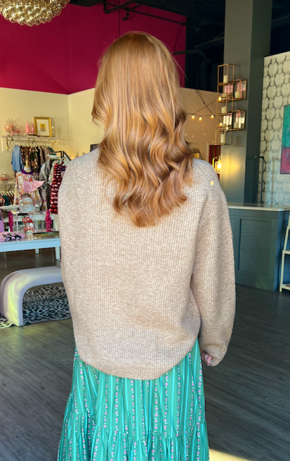 Sarah Solid Turtleneck Sweater | Camel