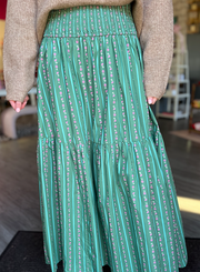 Green Vine Maxi Skirt