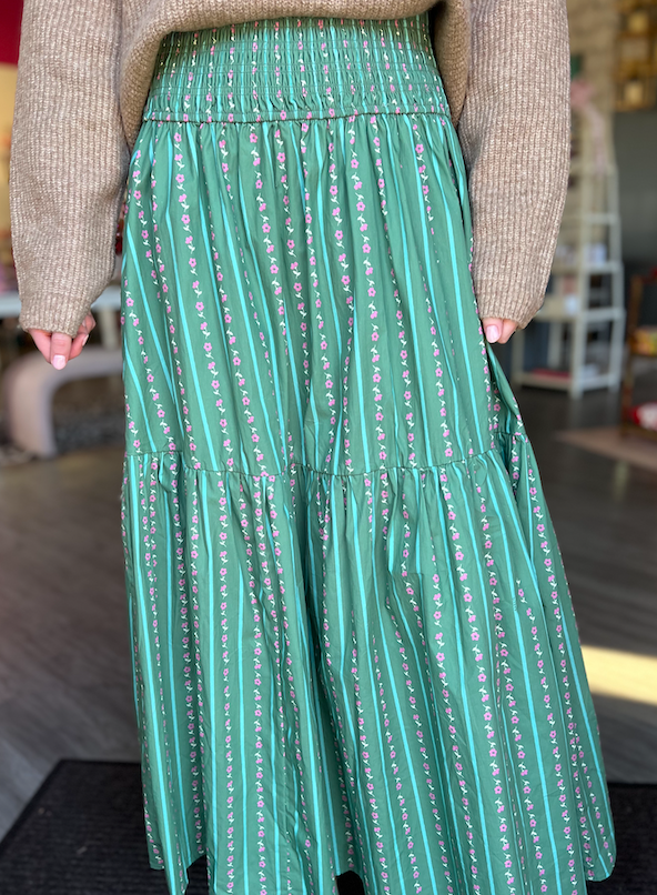 Green Vine Maxi Skirt