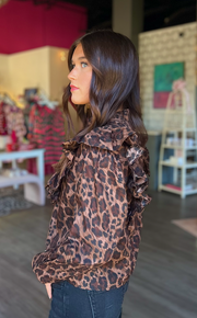Rivoli Leopard Ruffle Top
