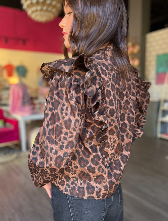 Rivoli Leopard Ruffle Top