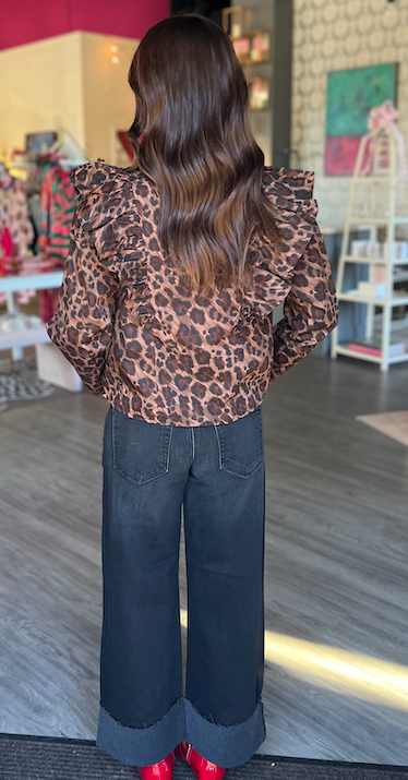 Rivoli Leopard Ruffle Top