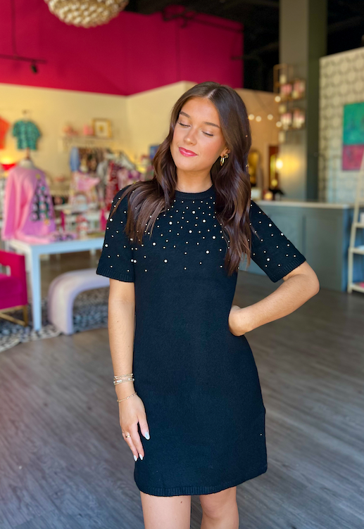 Pop of Studs Sweater Dress