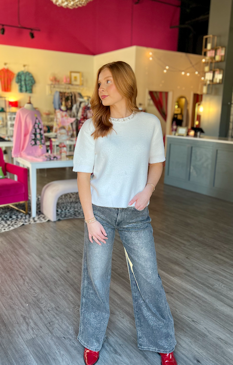 All That Glitters Wide Leg Denim