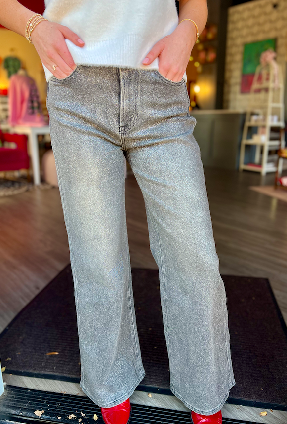 All That Glitters Wide Leg Denim