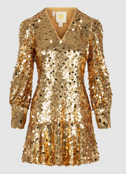 Jenny Dress | Gold Sequin