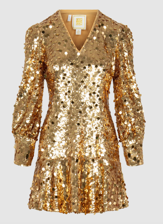 Jenny Dress | Gold Sequin