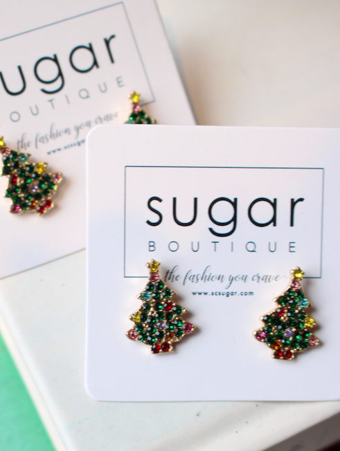 Dainty Jeweled Tree Stud
