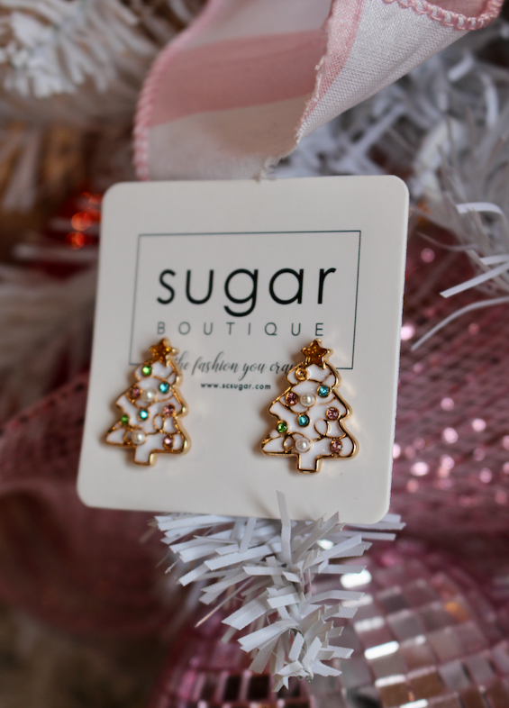 Tiny Christmas Tree Stud