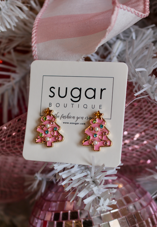 Tiny Christmas Tree Stud