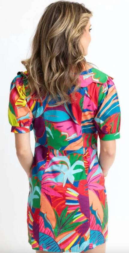 Birds of Paradise Scallop Dress