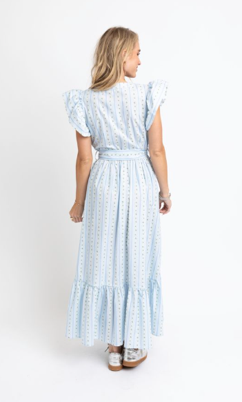 Blue Dainty Floral Ric Rac Maxi