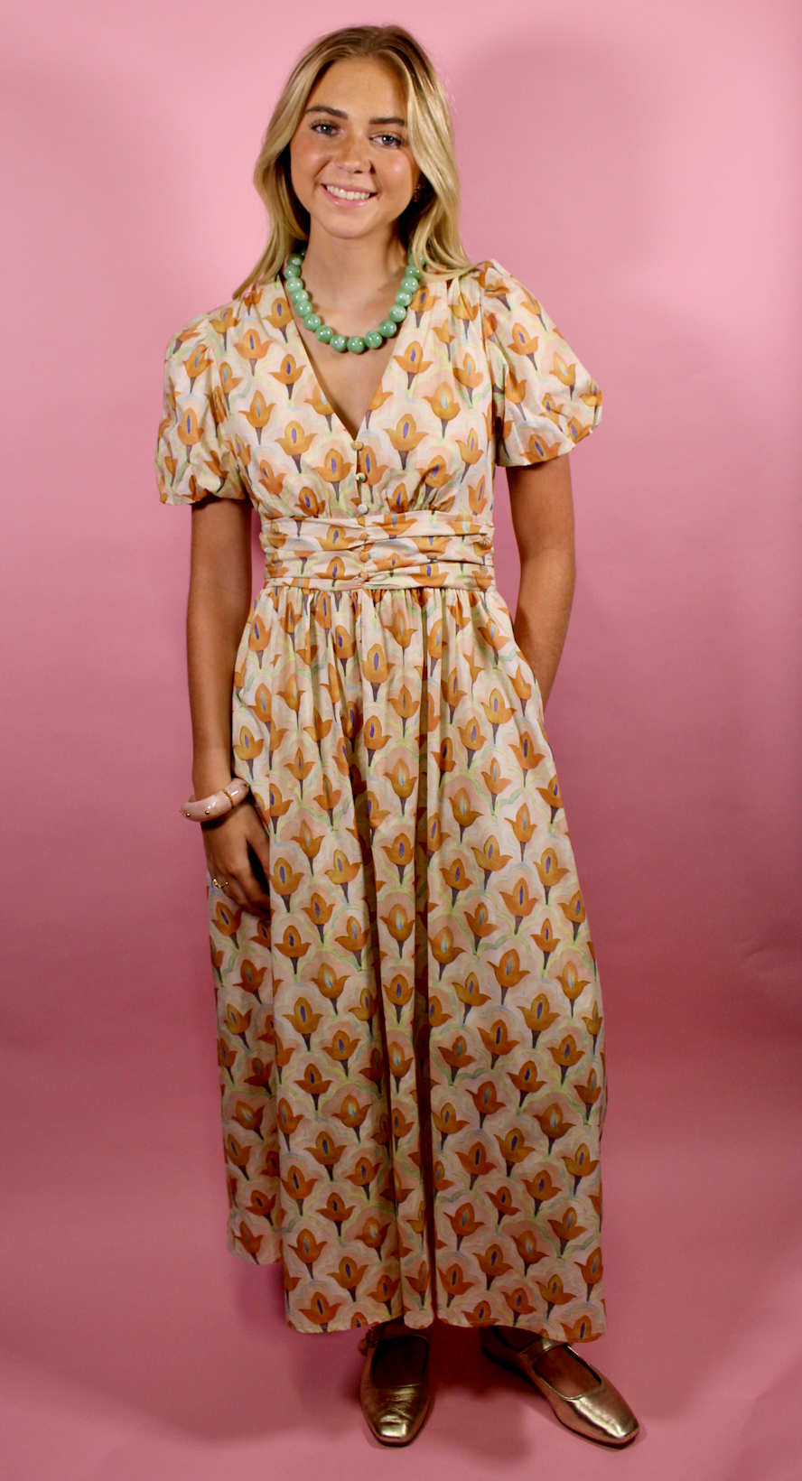 Windsor Puff Sleeve Maxi Dress