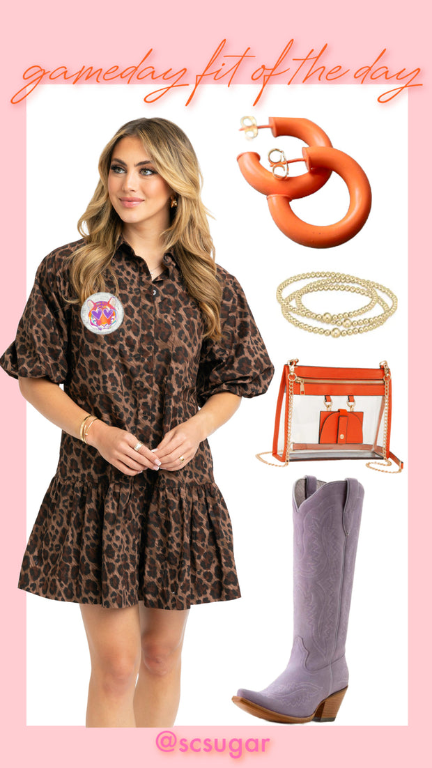 Sandi Ruffle Leopard Dress