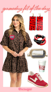 Sandi Ruffle Leopard Dress