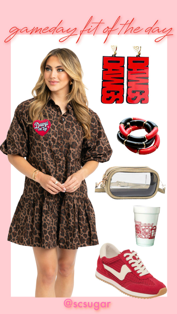 Sandi Ruffle Leopard Dress