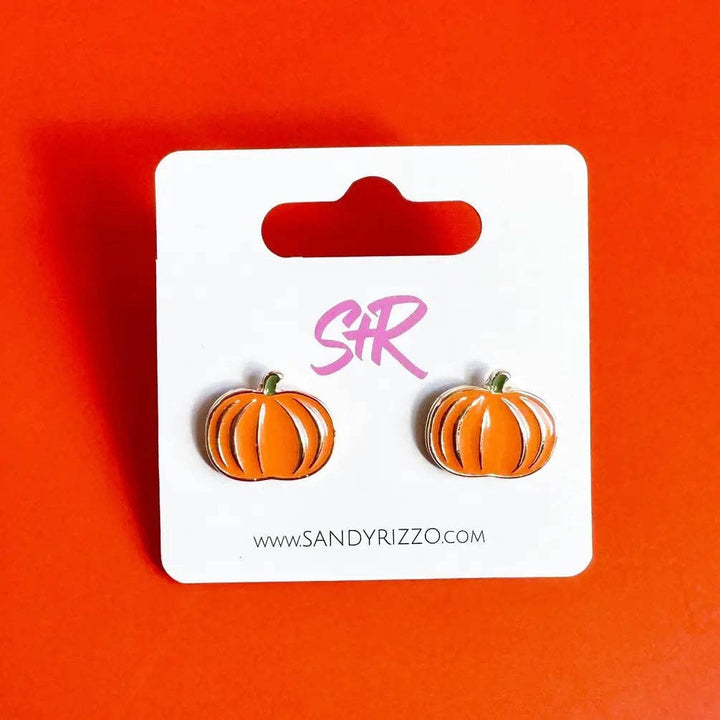 Pumpkin Enamel Stud