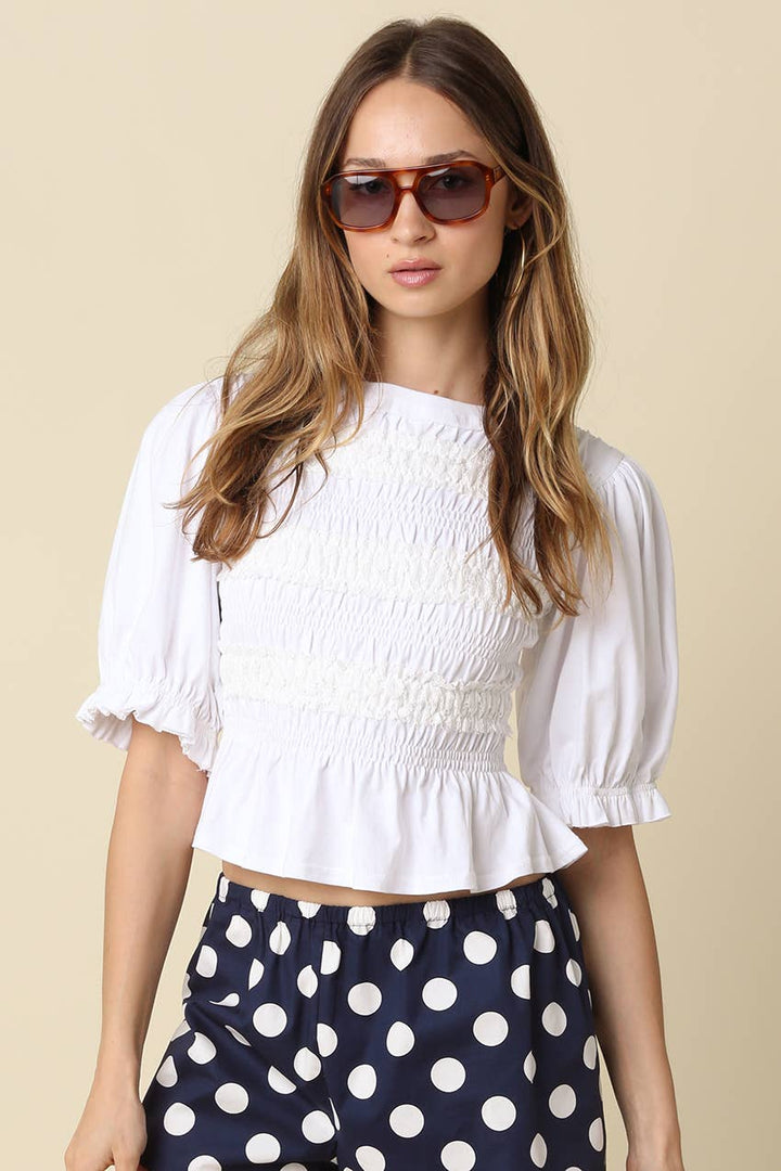 Clara Smocked Puff Sleeve Top