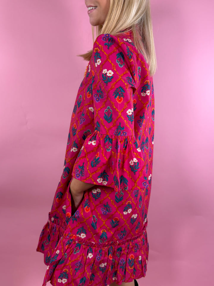 Chelsea Dress | Fuchsia Lattice