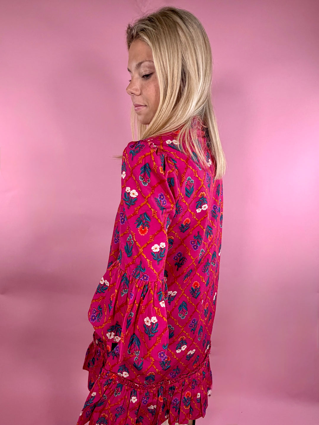 Chelsea Dress | Fuchsia Lattice