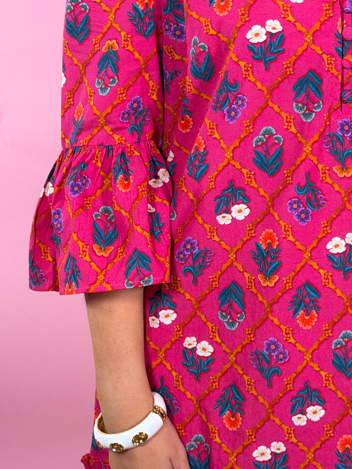 Chelsea Dress | Fuchsia Lattice