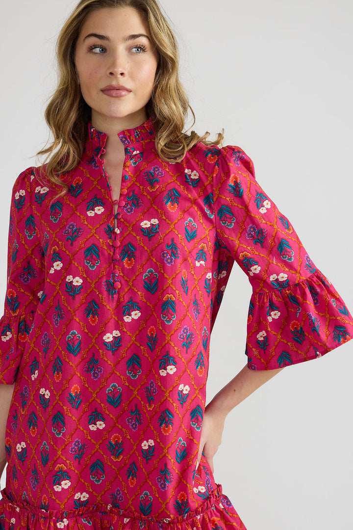 Chelsea Dress | Fuchsia Lattice