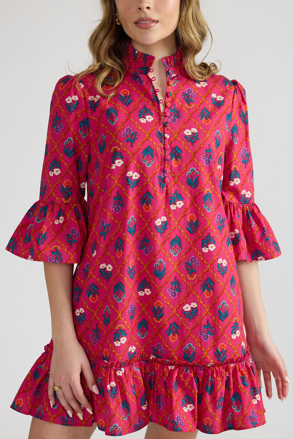 Chelsea Dress | Fuchsia Lattice