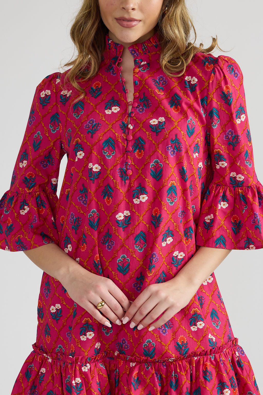 Chelsea Dress | Fuchsia Lattice