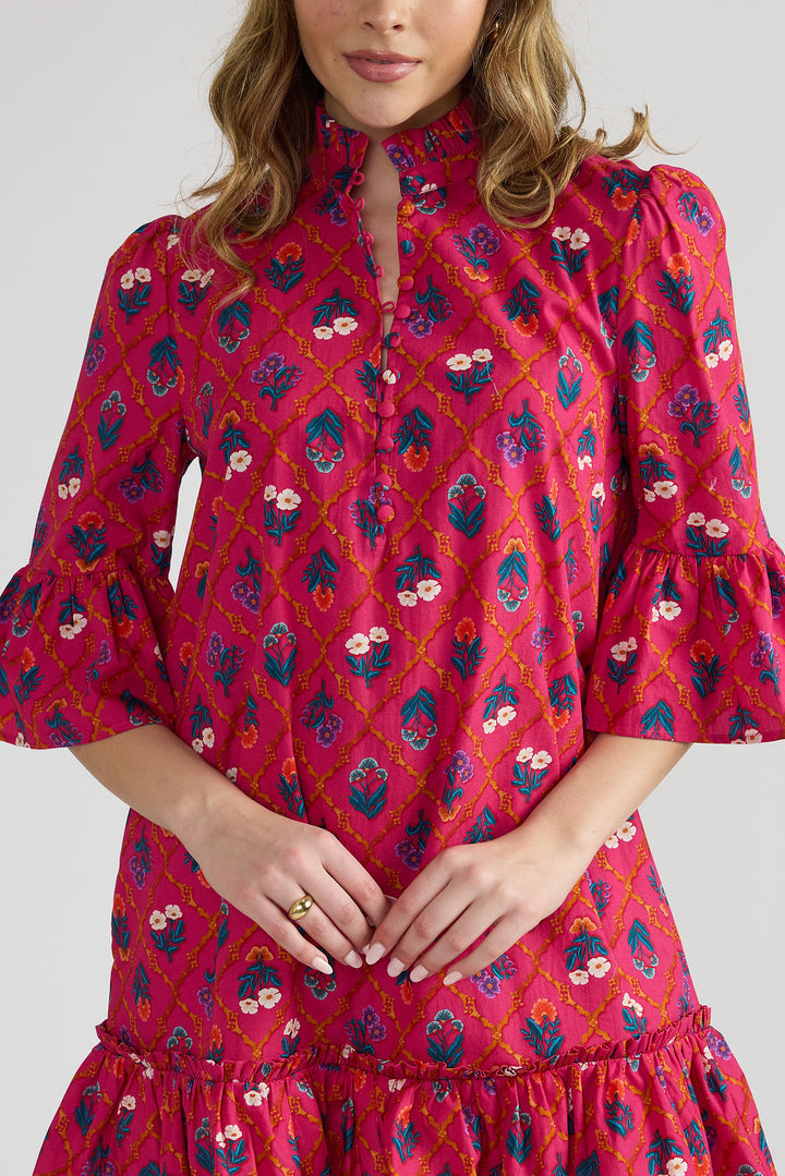 Chelsea Dress | Fuchsia Lattice