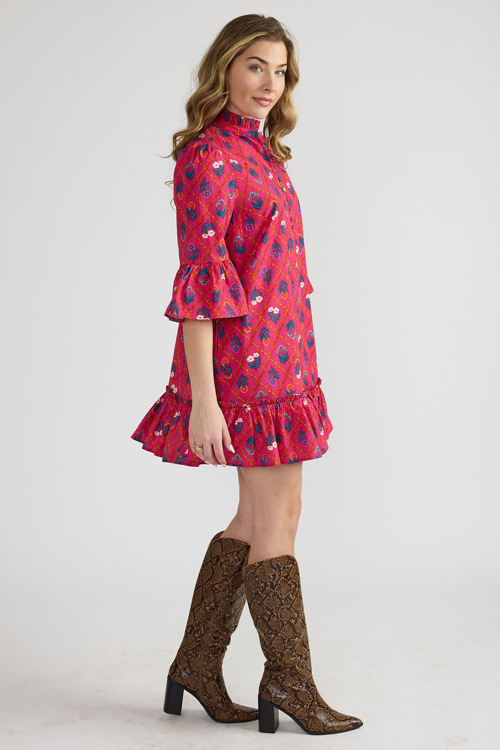 Chelsea Dress | Fuchsia Lattice